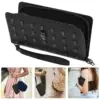 Women's Skull Head Black Handheld Long Wallet, Gothic Credit Card Clip Mobile Wallet, with Wrist Strap Cool Flap Handheld Bag 6