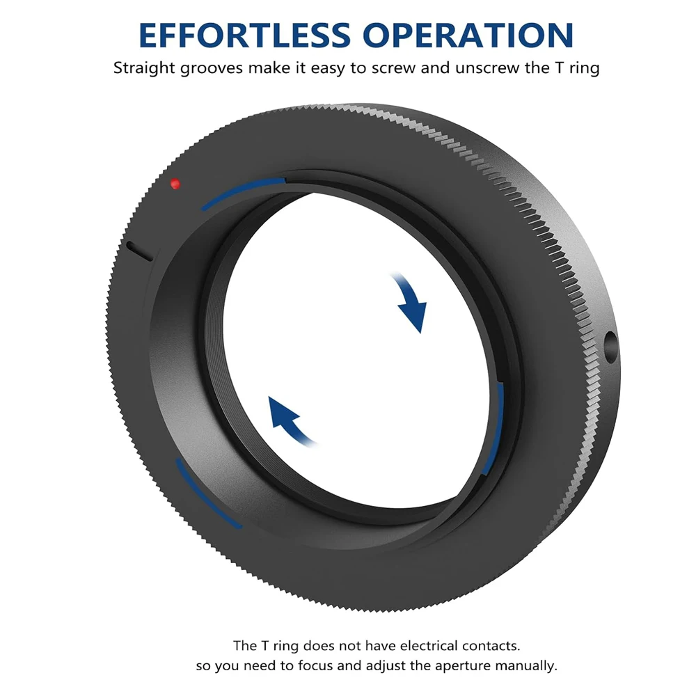 Lightdow Lens Adapter Ring T2 T Mount Adapter for Telephoto Lens for Canon Nikon