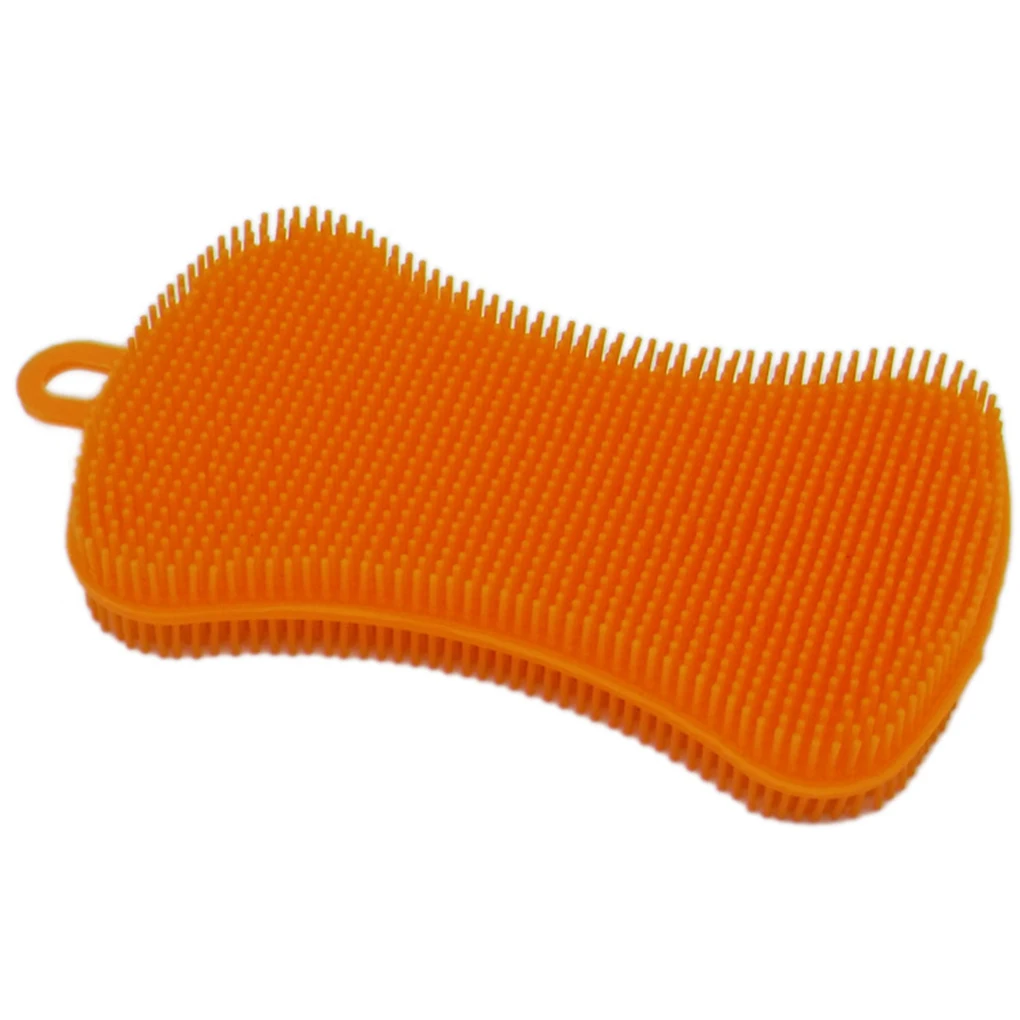 Silicone Sponges Dish Scrubber Kitchen Wash Heat-Resistant Non-Stick Cleaning Brush Random Color