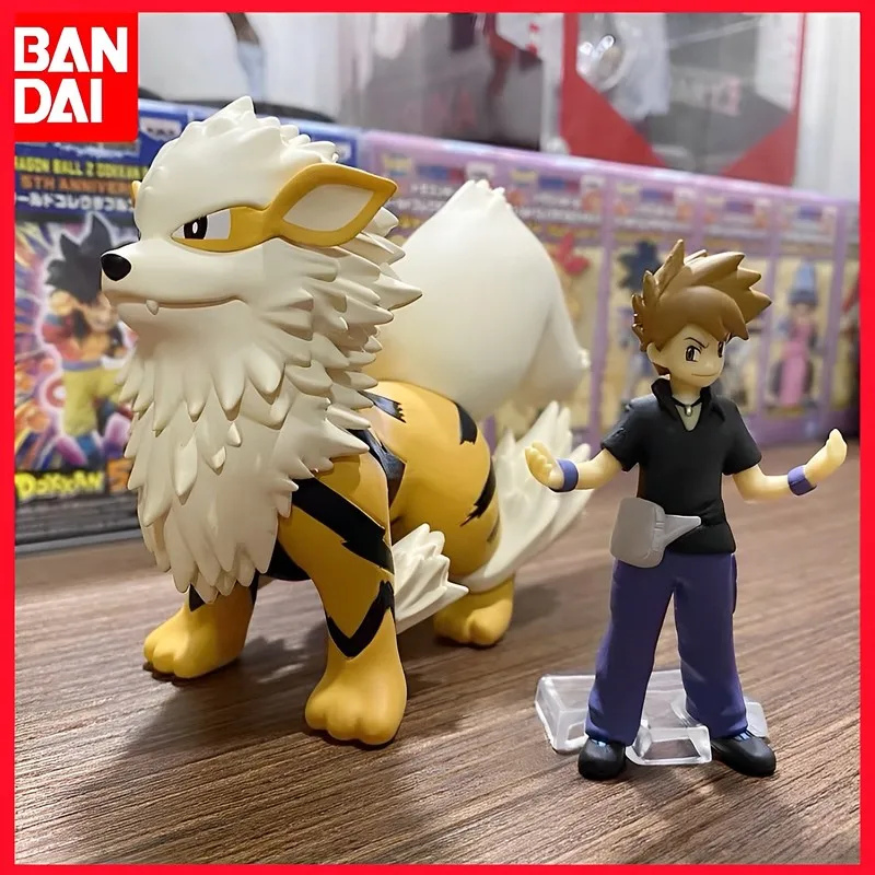 

New Original Bandai Pokemon Go Figure Anime Shokugan Blue Oak Arcanine Pvc Action Figurines Scale World Model Statue Doll Kid