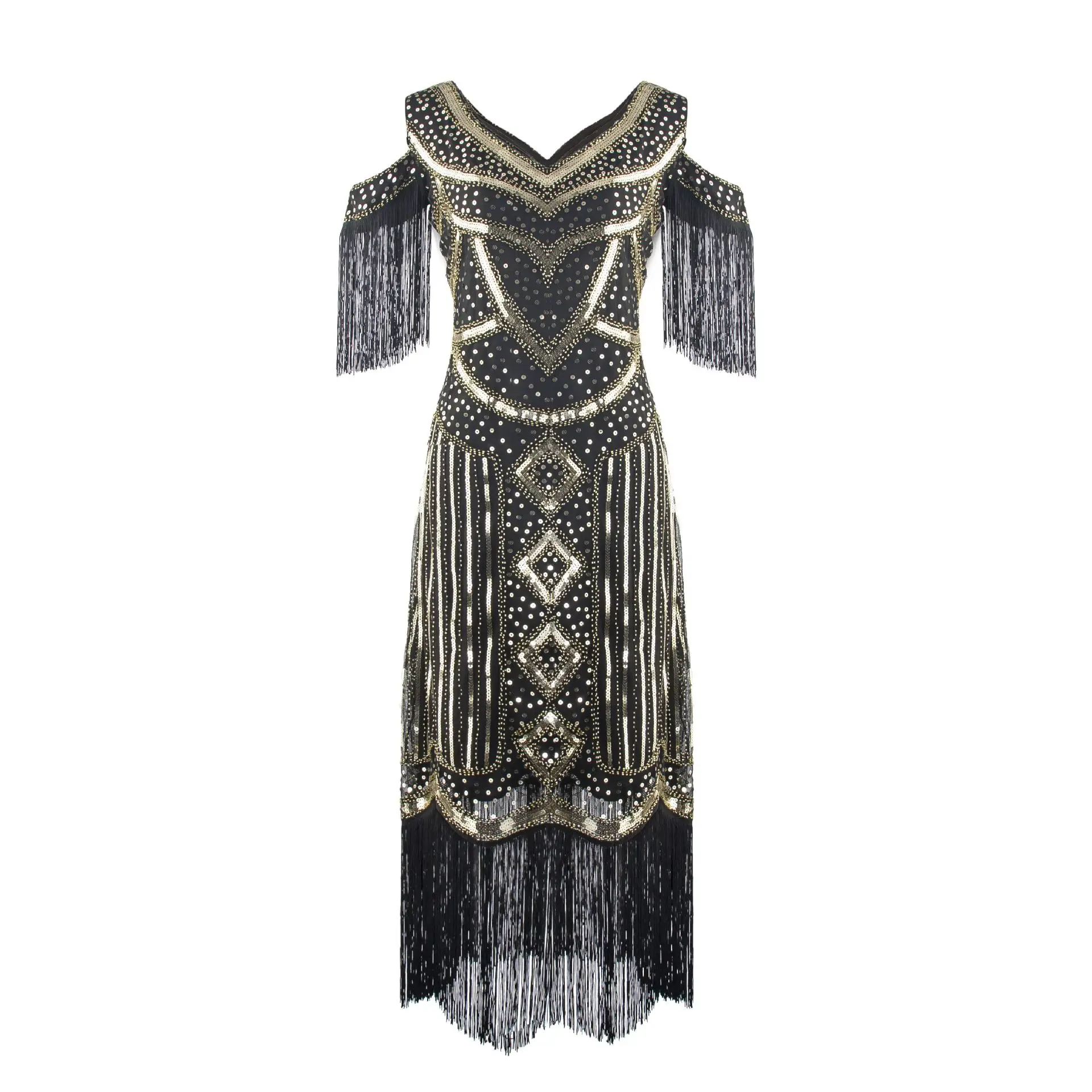 

New 1920s Flapper Vintage Evening Dress Tassel Dress High-end Banquet Party Sequin Beaded Dress Great Gatsby Cosplay Charleston