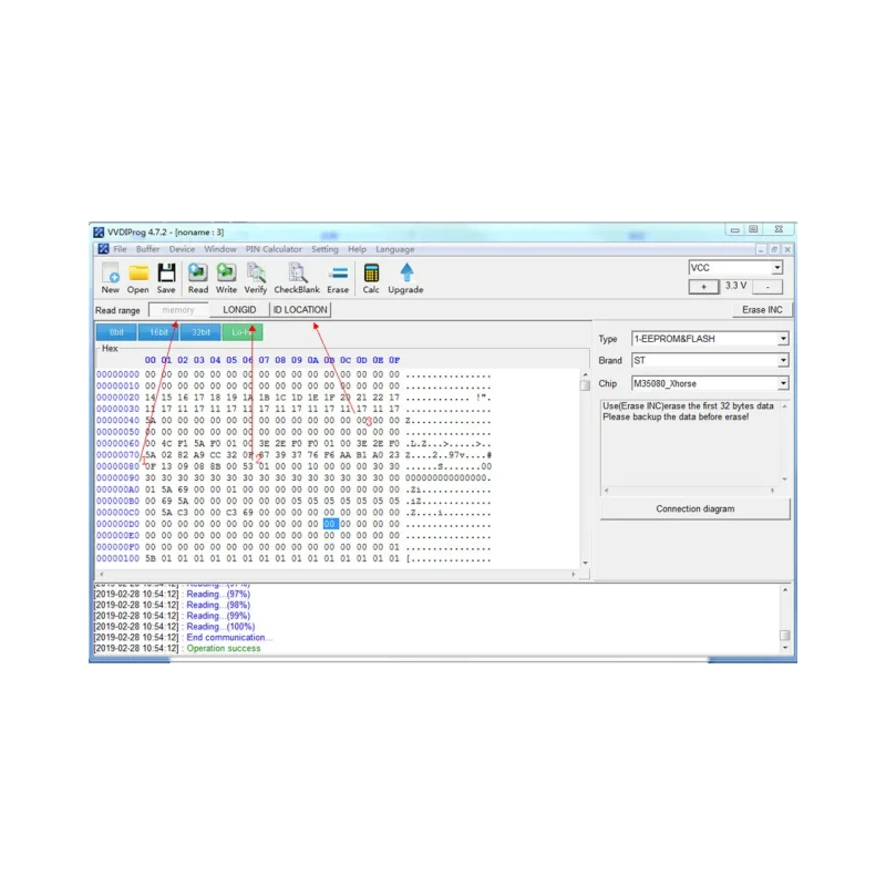 Xhorse 35160DW 칩은 VVDI Prog 키 프로그래머와 함께 작동하며 시뮬레이터가 필요하지 않습니다. M35080, M35050V6, 35128WT 모델 지원, 레드 도트 제거 이미지 5