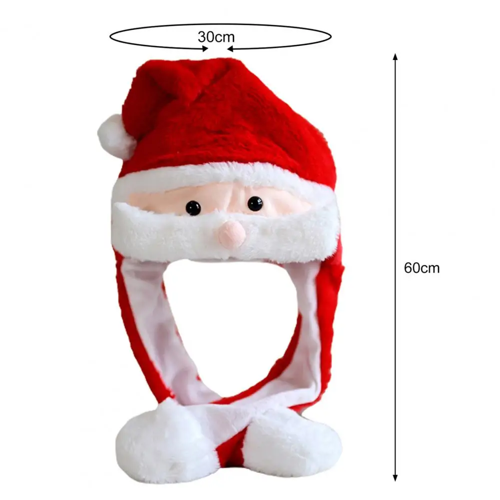 Christmas Hat Santa Claus Elk Snowman Ear Moving Jumping Hat Cute