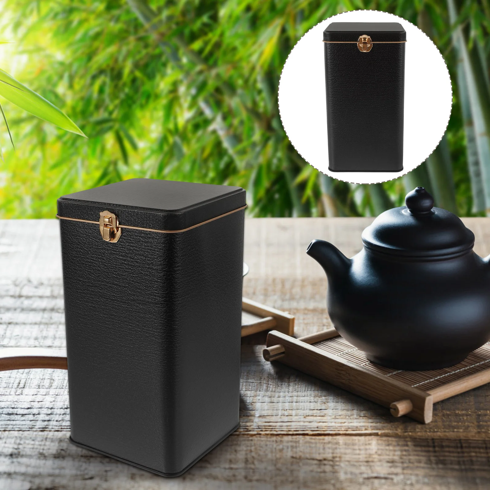 

Tea Tin Canister Tea Candy Box Loose Tea Metal Tea Canister Square Tin Can Lid Canister Tea Canisters Tea Coffee Grounds Candy