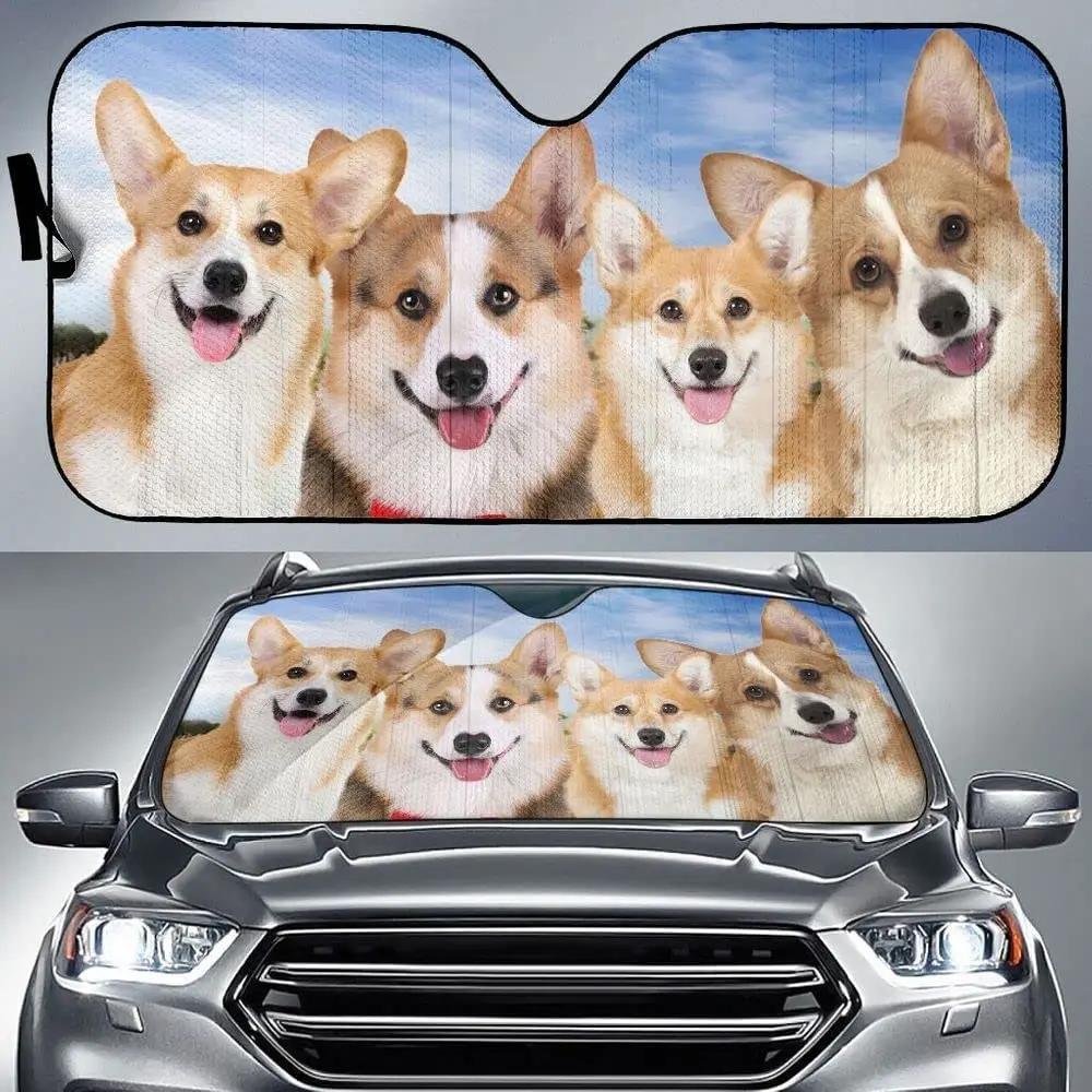 

Cute Pembroke Corgis Dog Pet Lover Car Sunshade Windshield Window, Gift for Corgi Dog Mom, Car Windshield Durable Auto Visor