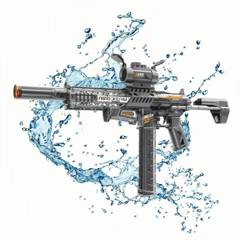 MK9 펄스 어린이 전동 물총 자동 물 흡수 유도 플래시 라이트 스프레이 건 여름 야외 장난감