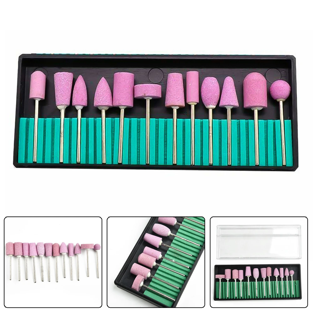 Nail Art Drill Bits Grinding Head Kit Manicure Polishing Head 2.35mm Shank Accessories Electric Drill Bit Wheel 144pcs abrasive brushes dremel accessories polishing wheel set suit for dremel rotary tools t shape 22 2 35mm