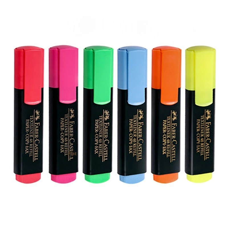 FABER CASTELL 형광 캔디 컬러 형광펜 텍스트라이너 마커 펜 마킹 문구 학교 용품 6종 세트
