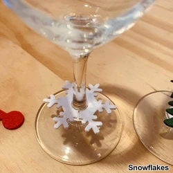 Festive Christmas and New Year Felt Cup Decoration Set - 10pcs (Snowflakes)