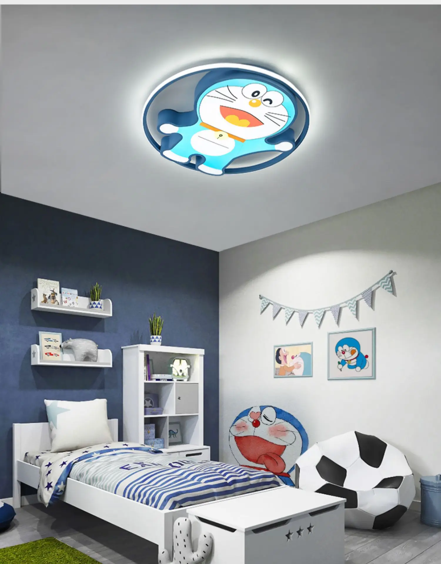 Lustre para o Quarto do Bebê Lâmpada de Teto Meninos e Meninas Decoração do Teto Desenhos Animados Doraemon Jingle Gato Crianças Quarto Led Luz 9 bebê doraemon jingle gato crianças quarto lâmpada