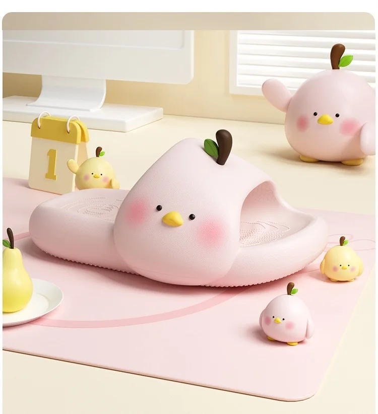 Niedliche Rosa Enten-EVA-Hausschuhe für Damen Neuartige Cartoon-Innenschuhe Sommer-Entchen-Sandalen Lustige Tier-Pantoffeln Flip-Flops – Detail 3