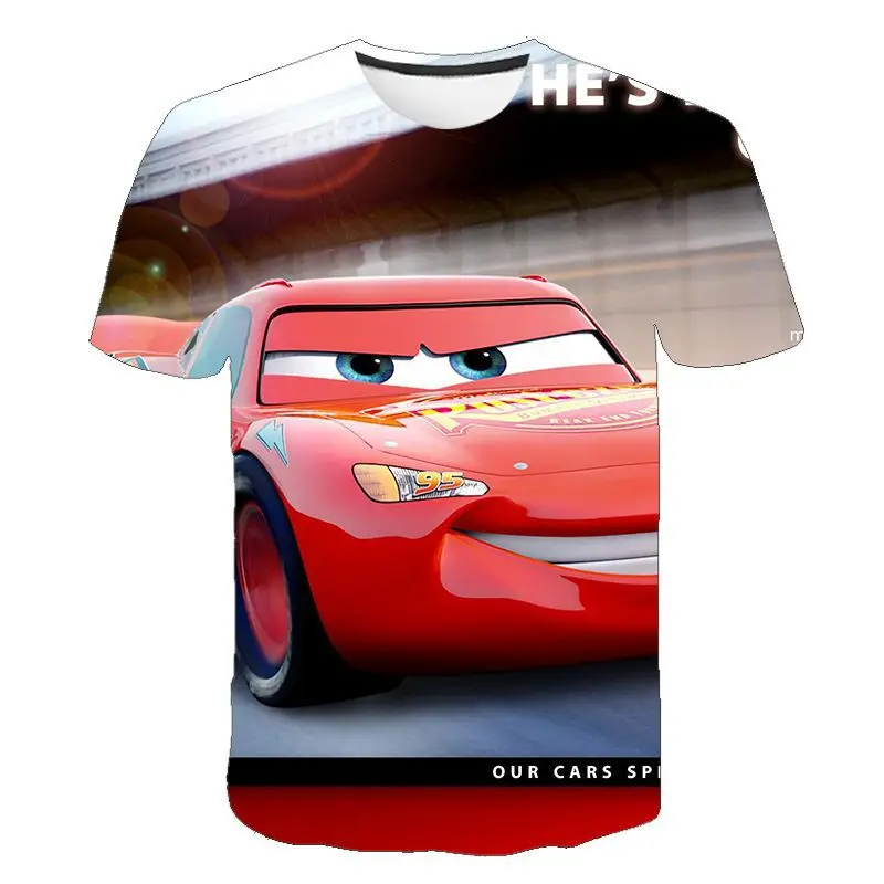 Cars Children's T-shirt Lightning McQueen 3d Printed Charming Short Sleeve Boys And Girls Top Street Shirt Fashion Clothing 4