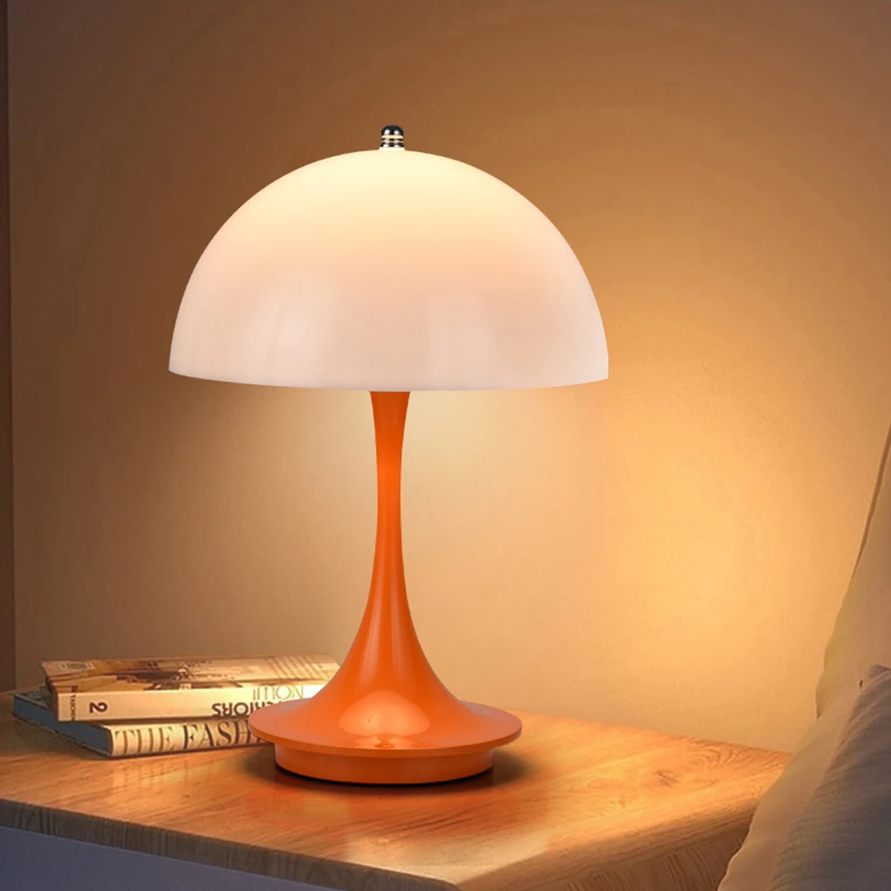 LED 버섯 소형 테이블 램프, 휴대용 USB 충전, 조도 조절 무선 터치, 꽃 봉오리 램프, 침실 침대 옆 램프 장식