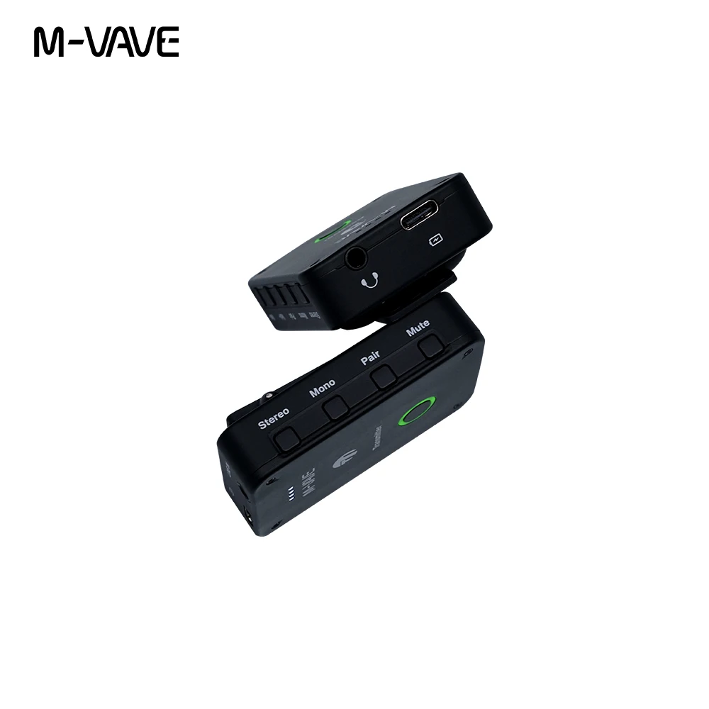 M-vave WP-9 2.4G Wireless Earphone Monitor Rechargeable Transmitter Receiver wireless earphone transmitter Support Stereo Mono Recording Function Cuvave