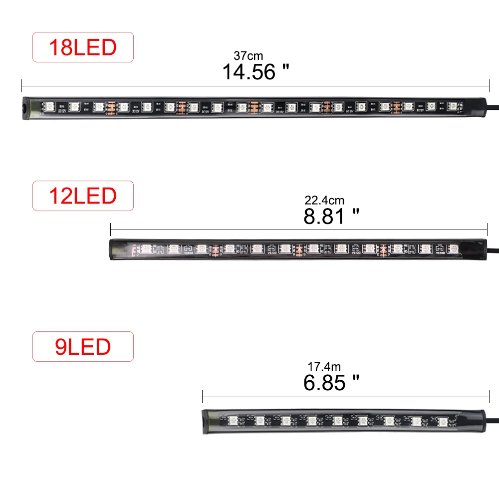 LED 자동차 인테리어 앰비언트 풋 스트립 라이트 키트, 백라이트 액세서리, 원격 앱 음악 제어, 자동 RGB 네온 장식 램프