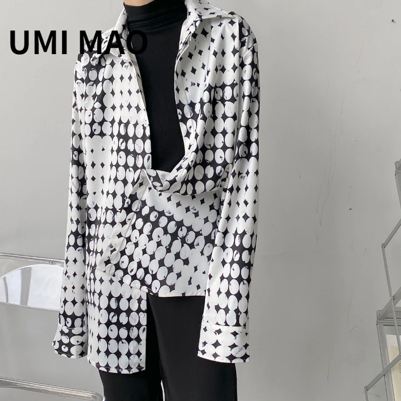 

UMI MAO Yamamoto Dark Niche Design Men Women New Digital Print Korean Clothes Temperament Casual Shirt Fashion Tops Femme Y2K