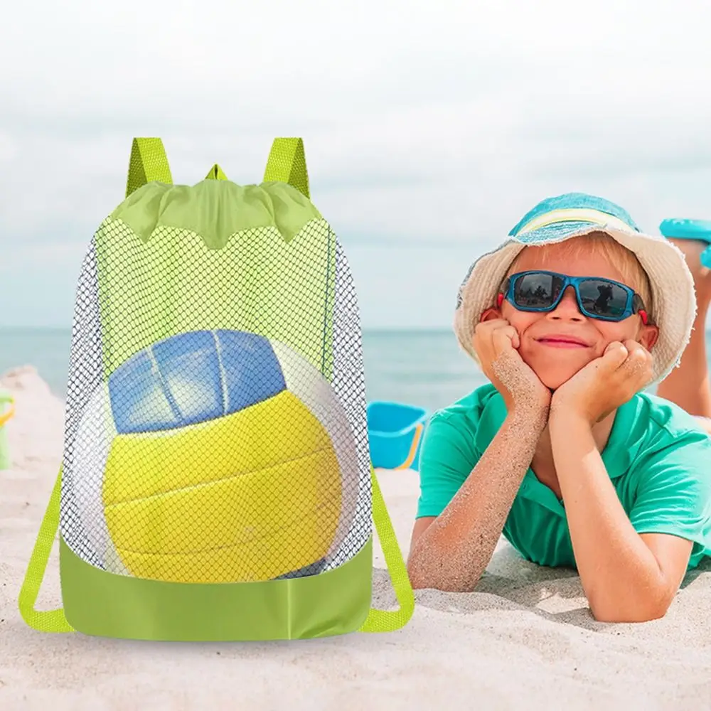 Convenient Large Capacity Beach Bag Foldable Lightweight Swimming Backpack Fast Dry Breathable Mesh Storage Bag Outdoor Camping