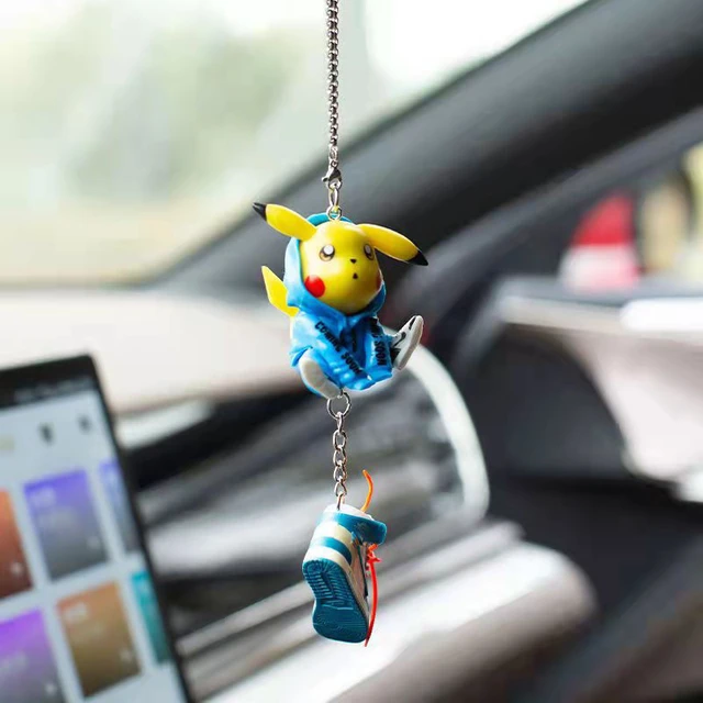 Pendentif de rétroviseur intérieur de voiture Pikachu Cartoon