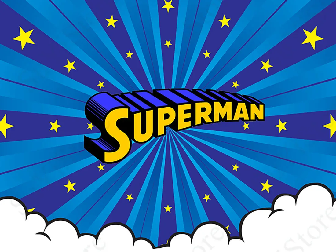 Superhero SuperMan Round Photography Backdrop Boys Birthday Party  Decoration Circle Photo Background Cylinder Covers - AliExpress, image size:1100x825