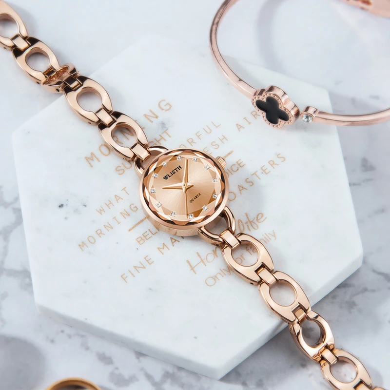 

WLISTH Luxury Quartz Watch for Women Elegant Stainless Steel Watch Luminous Waterproof Week Date Wristwatch Ladies Dress Watch