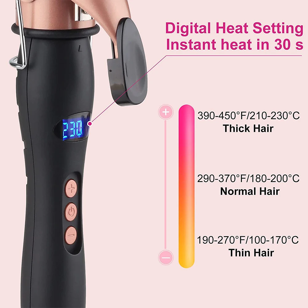 Curling Iron Professional Hair Curler Rechargeable Ceramic Styling Tools Negative Ion Hair Care Roller Curling Wand 38MM