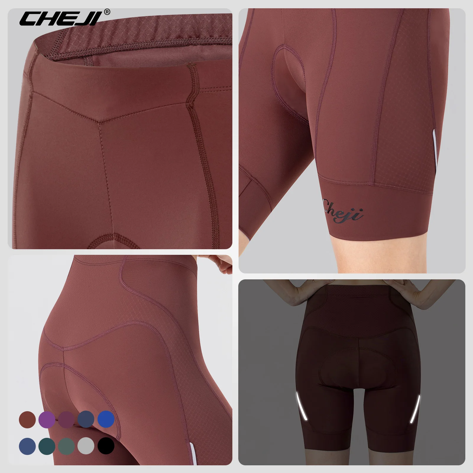 CHEJI New Women Cycling Shorts Equipment Running Sports Biker Bicycle Shorts Women Bicicleta Pants Quick Dry Spandex cycling shorts