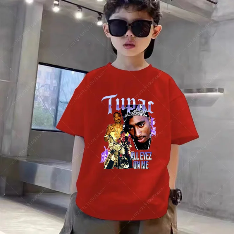 Tupac 2pac Rapper Thug Life Hip Hop Fashion Kids T-shirt Baby Boys Girls Clothes Summer Children Cotton Short Sleeve T Shirt Top 5