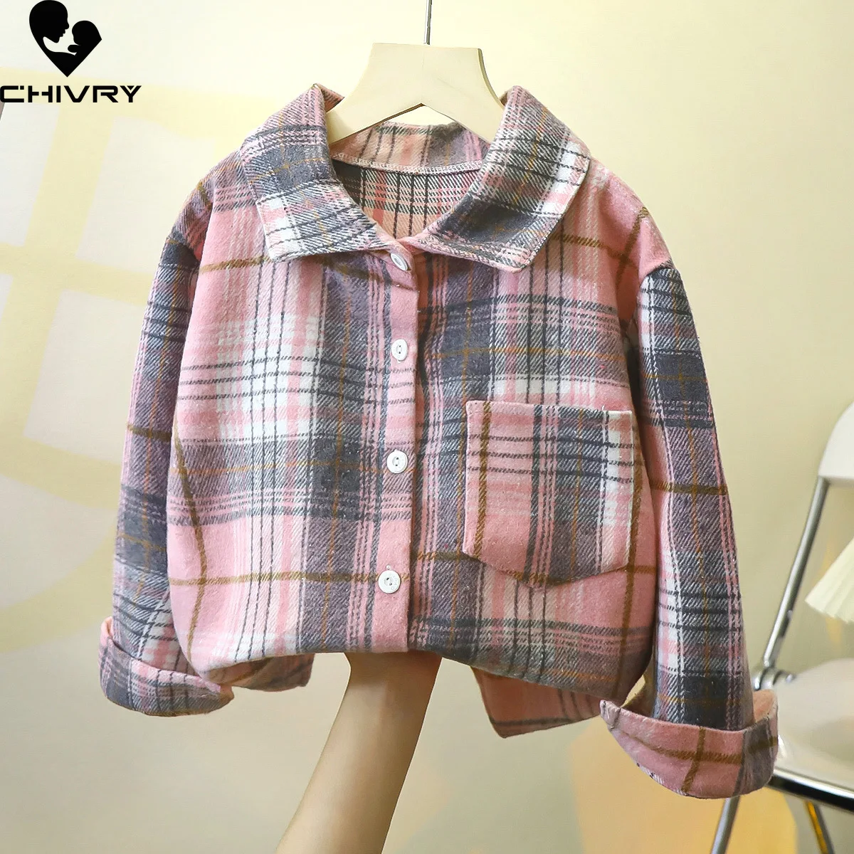 Kids Shirts Classic Plaid Striped Long Sleeve for Spring Autumn