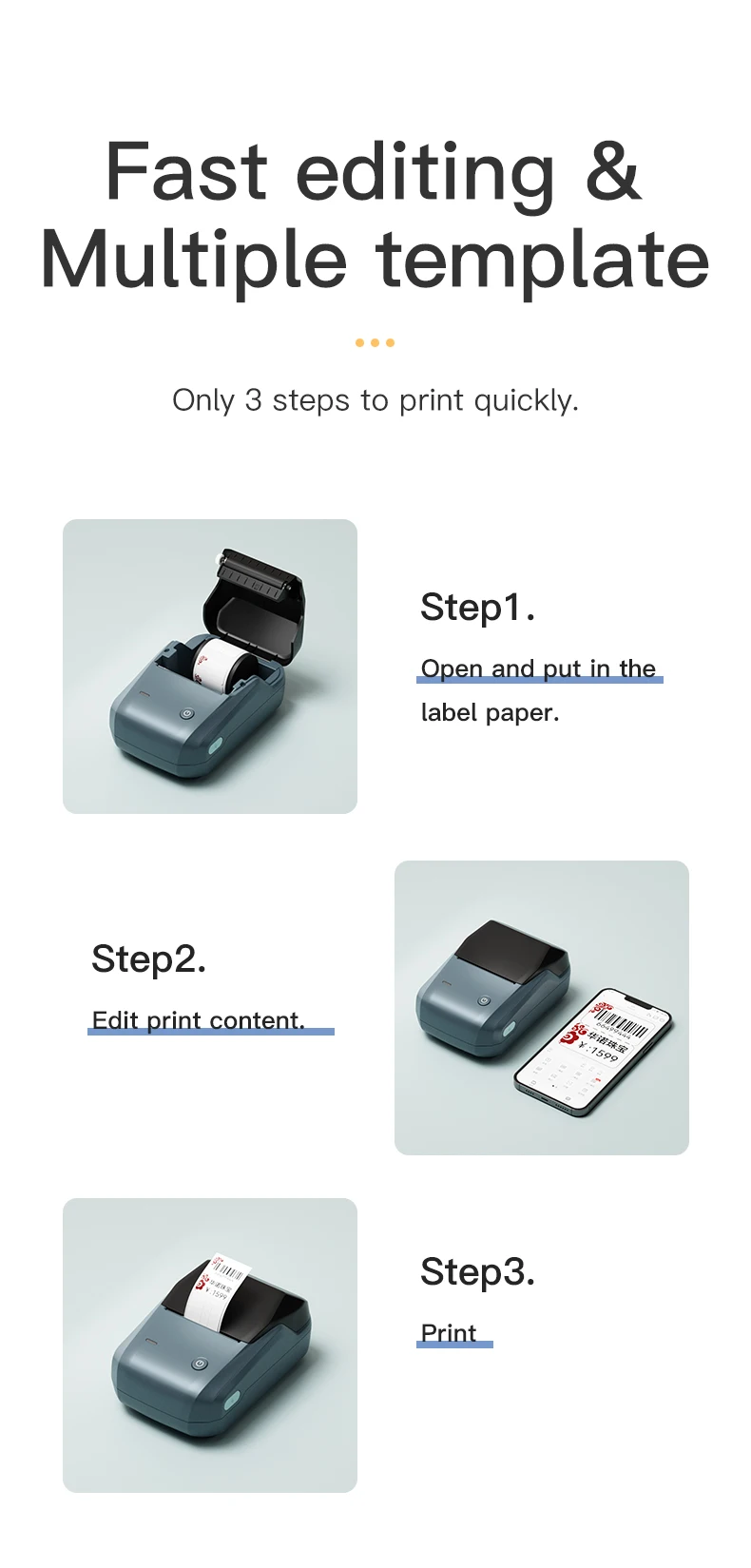 Portátil Etiqueta de bolso Maker, Barcode QR