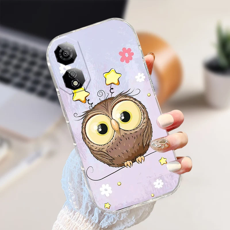 Shockproof Clear Silicone TPU Phone Case with Cute Animal Design