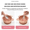 4Pcs/Set Baby Safe Silicone Dining Plate Cartoon Crab Bowl And Stainless steel Fork Spoon Children Fall Prevention Tableware Set 3