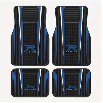 Tappetini Auto 2D Stampati, Set da 4 Pezzi, Stile Minimalista, Assorbenti e Antiscivolo, Protezione Interna, Accessorio Essenziale per Auto
