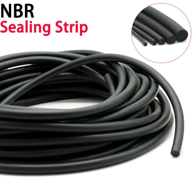 Dia 1 2 2.5 3 4 5 6 7 8 9 10mm Solid NBR Sealing Strip Oil Resistance Nitrile Rubber Round Strip 2/5/10M NBR nbr sealing strip