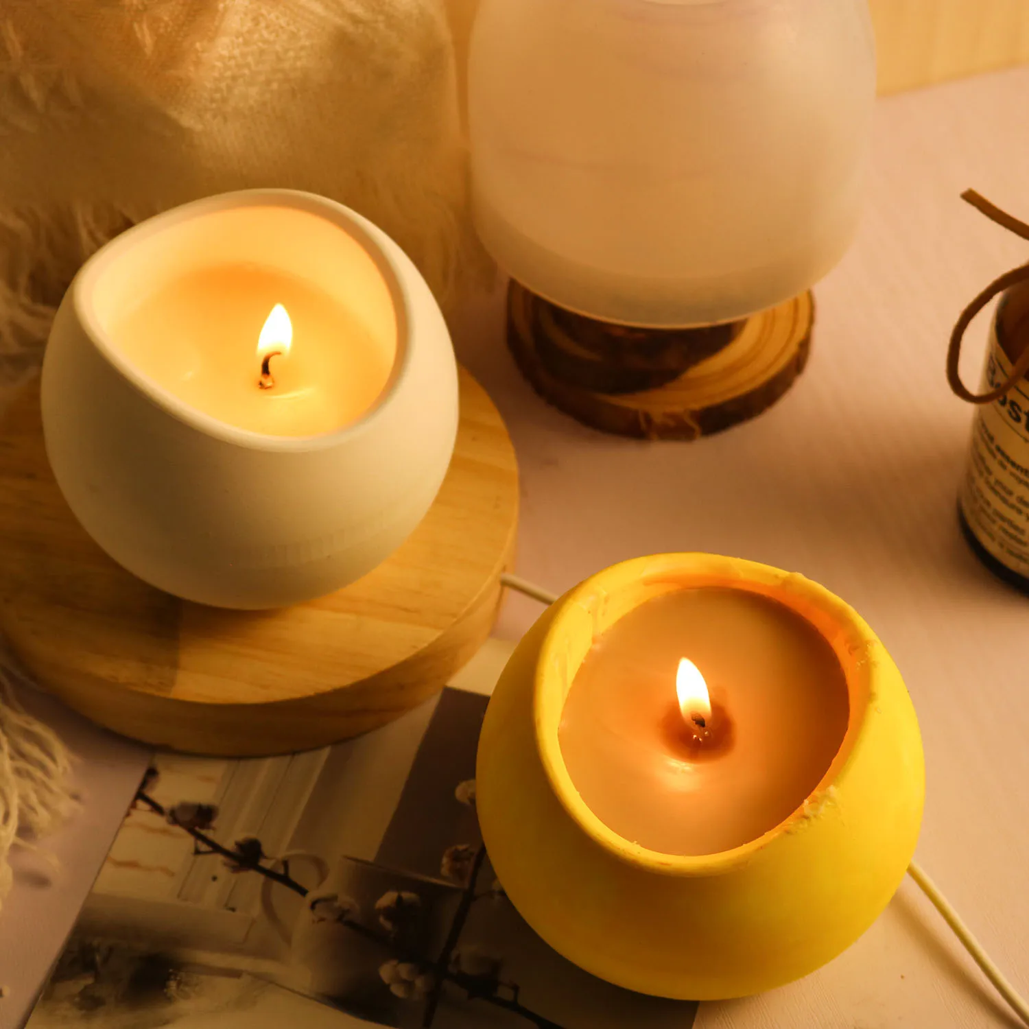 DIY Handmade Arc Tai Chi Gypsum Candle Cup Mold Resin Concrete Storage Box Making Silicone Mould Gift Box MakingTool