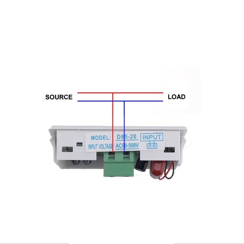 LCD D85-120 LCD 디지털 디스플레이 AC 전원 공급 장치 전압 측정 뒷면 커버가 있는 AC80-500v 전압 측정기