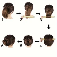 1 pièce Outil magique pour chignon, bandeau torsadé, bandeau synthétique en forme de donut, accessoires capillaires pour femmes 4