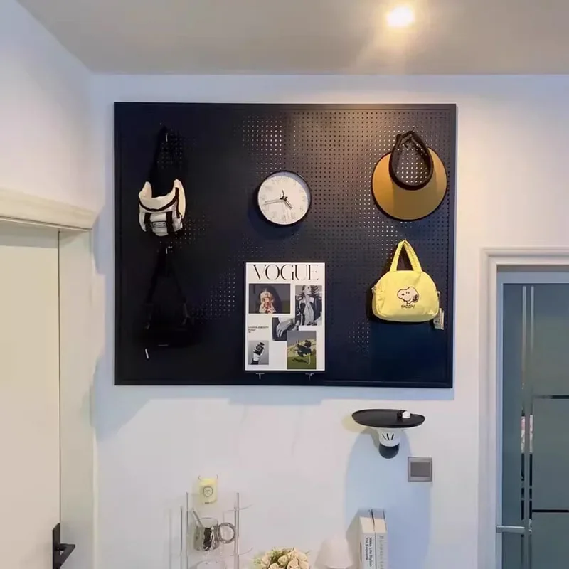 Large Peg Board Wall Multifunctional Tools Storage Hole Board Metal Shelf Organizer Portable Tool Packaging Warehouse Shelfs 5