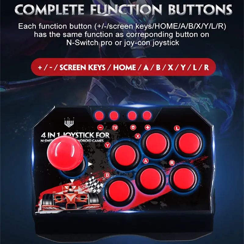 GAMINJA NS002 4 1 Ʈ ̵ ܼ  ̽ƽ Ŀ  Ʈѷ ٵ ġ PS3 PC ȵ̵ TV