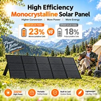 Panneau solaire pliable de 400 W, chargeur solaire portable de 300 W avec pieds réglables pour centrale électrique, camping-car, camping et activités de plein air. 5