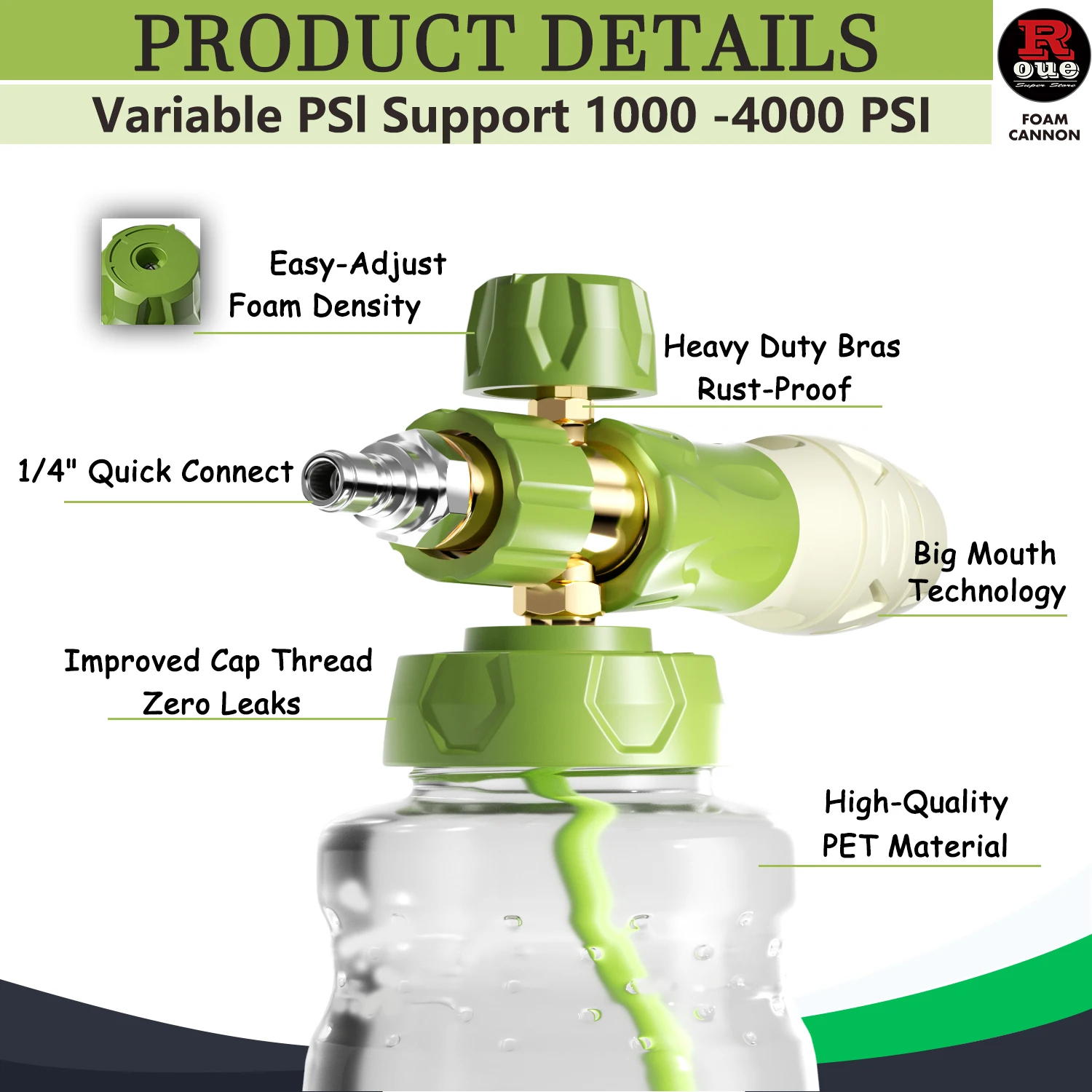 Car foam sprayer Snow Foam Gun Pressure Washer foam nozzle for karcher Adjustable Nozzle Fitting for Karcher Lavor Parkside 4