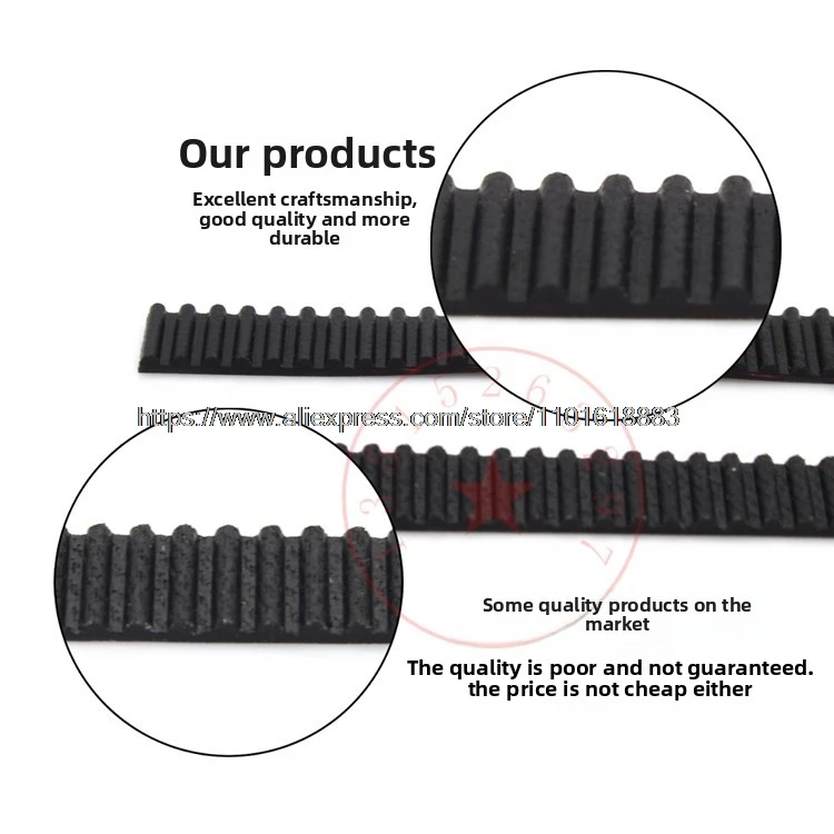 2M Rubber Timing Belt Width 4/6/10/15mm Length 118 120 126 130 136