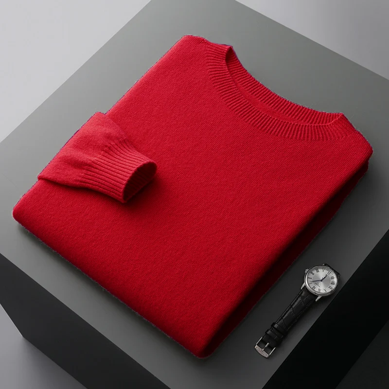 Autumn And Winter New Cashmere Men's Semi-Turtleneck Wool Knitted Bottoming Shirt Sweater Thickened And Warm