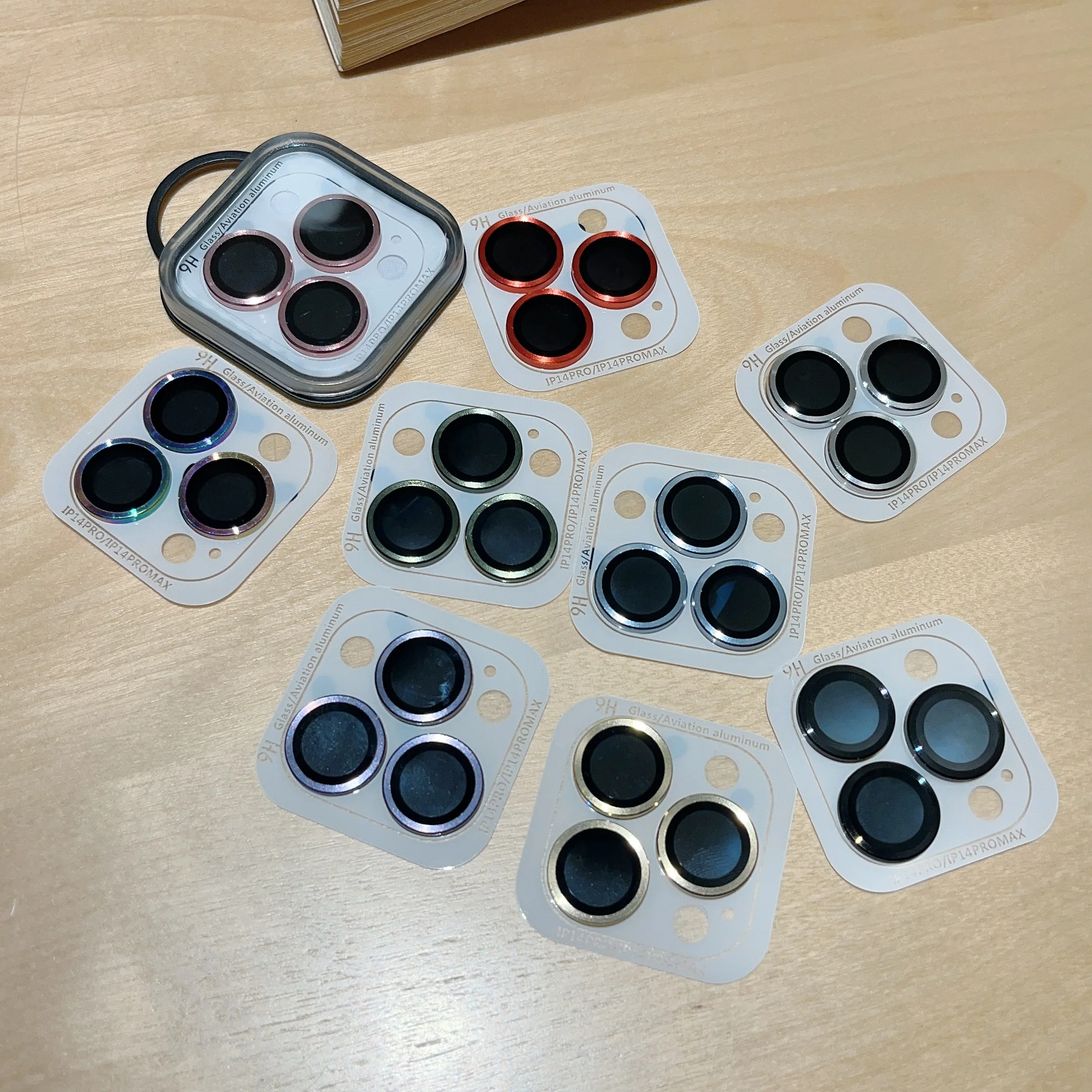 Premium Tempered Glass Camera Lens Protector with Metal Frame