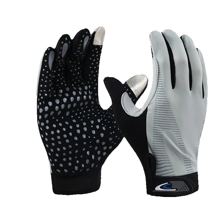 Ice Silk Full Sunscreen Summer Outdoor Sports Fishing Bicycle Motorcycle Two Finger Touch Screen Riding Gloves_voghion.com