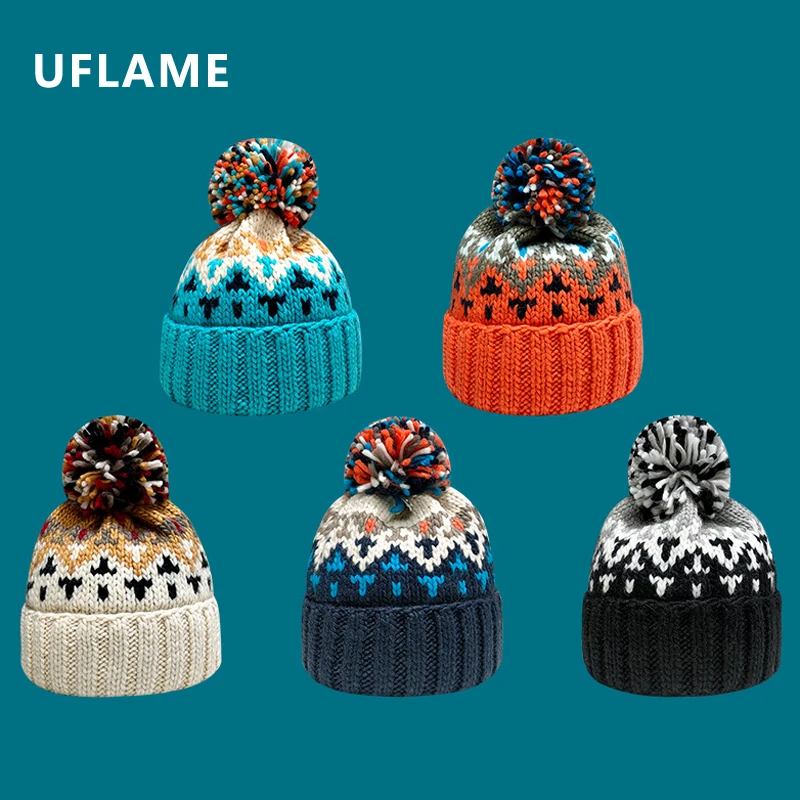 4 Color Knitted Leopard Beanies Skully Trendy Warm with Pompom Fur Pom Pom  Print Winter Hat For Women Fashion Gift - AliExpress
