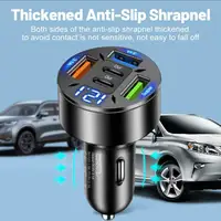 250W 5 Ports Car Charger Fast Charging PD QC3.0 USB C Car Phone Charger Type C Adapter In Car For IPhone 3