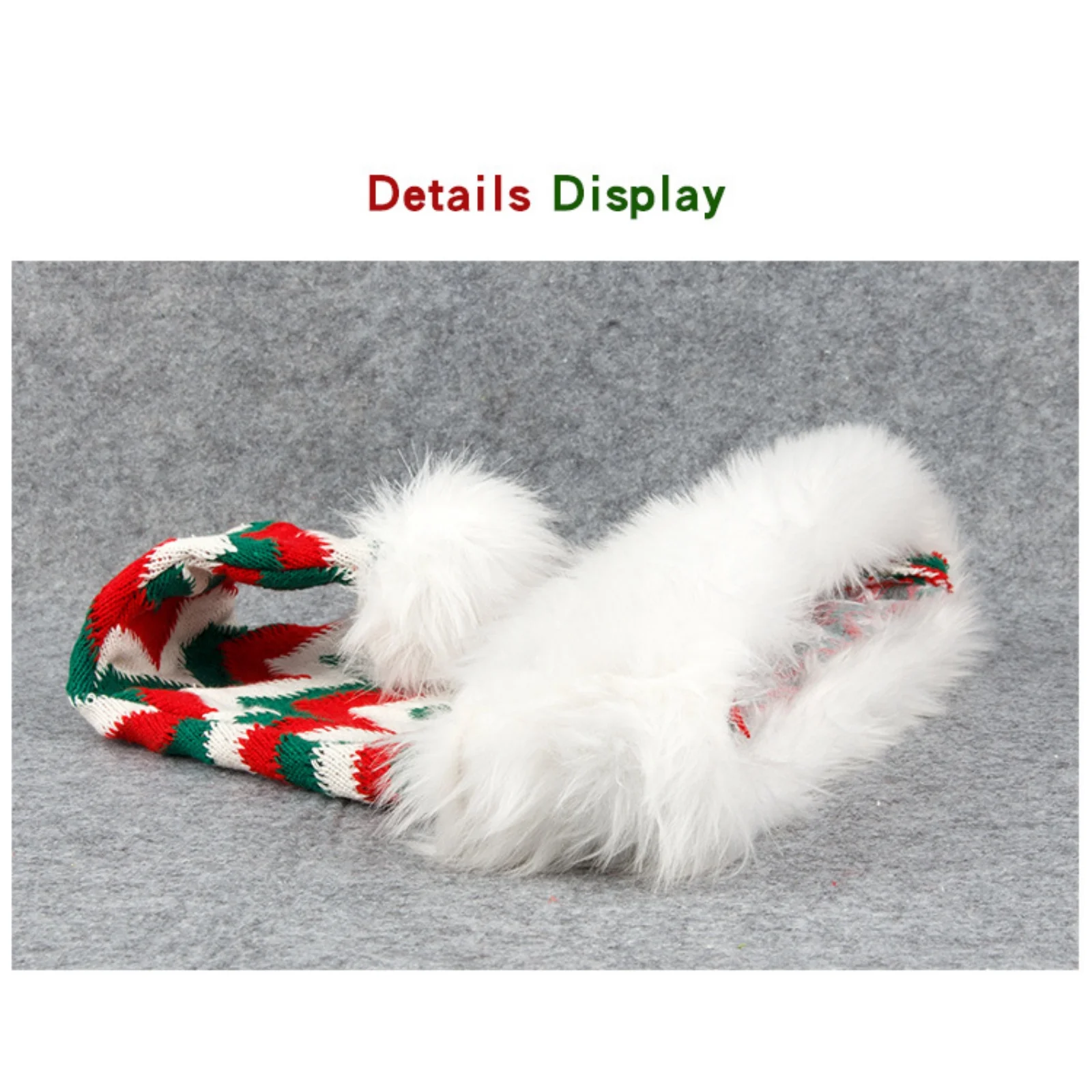 1PC Christmas Santa Hats Knitted-Furry Trim With Zigzag&Snowflake Patterns,Xmas Holiday Party Decor Caps For Men,Women Christmas