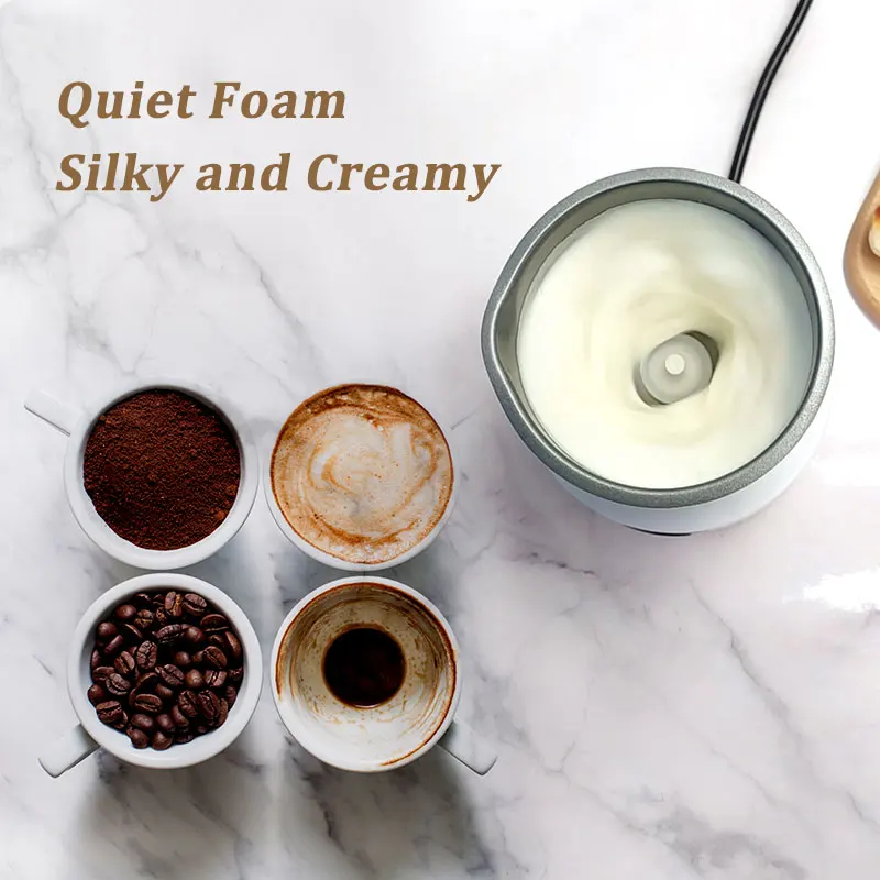 Portable 4-In-1 Milk Frother Foam Maker Chocolate Mixer Cold/Hot Milk Foam Mixer Latte Cappuccino Coffee Beverage Warmer 6