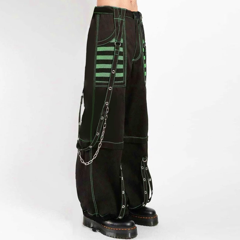 Punk Style Y2k Wid Leg Denim Pants E-girl Gothic Loose Trousers Cyber Grunge Cargo Pants Harajuku High Waist Baggy Jeans Women 4