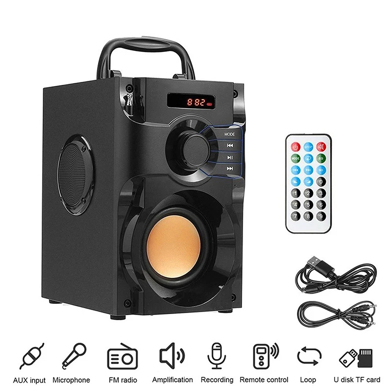 Outdoor Stereo Subwoofer Powerful Tweeter Wireless Bluetooth Speaker Portable Multimedia Travel Party Soundbox High Power Card